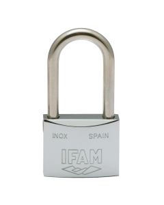 Candado inoxidable 40al 40mm con 2 llaves. arco largo. ifam