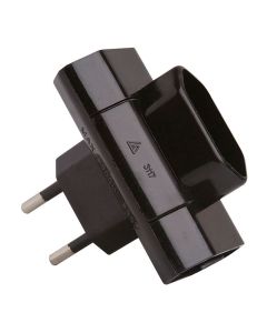 Clavija triple lateral 2p 10a 250 v~ negra