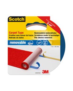 Cinta doble cara, para alfombras, removible, 7 m x 50 mm