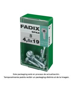 Caja s 8 unid. tornillo rosca chapa hexagonal autot. 4,8x19mm fadix