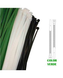 Bridas verdes 385x4,8mm (bolsa 100 unid.) nylon alta calidad