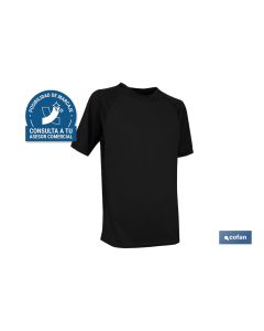 CAMISETA TRANSPIRABLE MODELO PILOTE NEGRA 160 gm2 TALLA-S COFAN