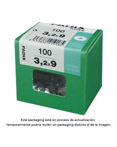 Caja l 100 unid. arandela plana ancha cinc 3,2x9mm fadix