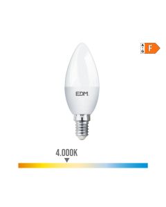 Bombilla vela led e14 7w 600lm 4000k luz dia ø3,5x10,7cm edm