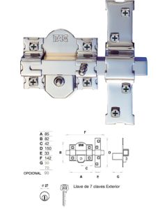 CERROJO 01188 201-R/80 50MM DORADO