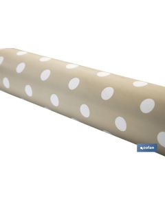 ROLLO DE MANTEL ANTIMANCHAS DE LUNARES BEIGE 1,40 X 20 M COFAN