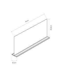 Separador metacrilato imantado doble tipo t 85x450x256mm basics