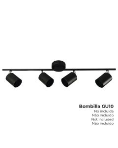 Regleta 4 elementos color negro gu-10 edm