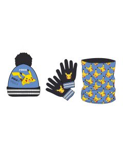 Set gorro pompon-guantes-braga pokemon