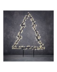 Arbol para exterior con guirnalda de 175 leds luz calida 53x75cm