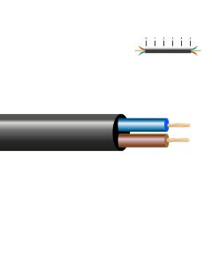 Manguera tubular h05vv-f 2 x 1,00 mm², negra euro/m