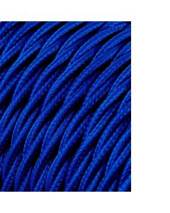 Carrete cable textil trenzado h03vv-f 2 x 0,75 mm² azul, 25 m