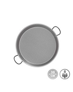 Paellera de acero pulido para induccion y vitroceramica ø38cm (8 personas). vaello