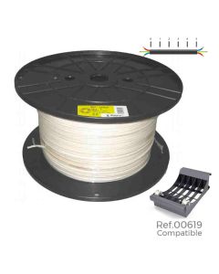 Carrete cable manguera tubular 3x1,5mm blanca 250m (bobina grande ø400x200mm)