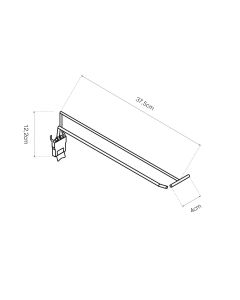 Gancho blister con barra portaprecio clip 300mm basics