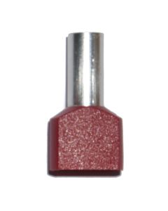 Puntera aislada 10,00 mm², doble, roja, 100 uds