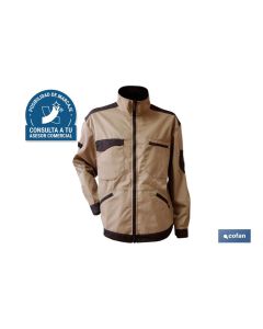 CHAQUETA TRABAJO BENZ 280gmsm BEIS-NEGRO T-XXL COFAN