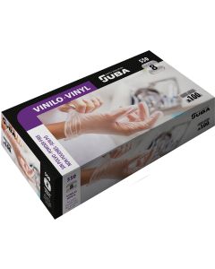 Caja 100 guantes desechables vinilo sin polvo talla 9 juba