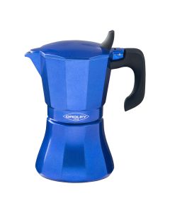 Cafetera de aluminio de 6 tazas mod: "petra" color azul oroley