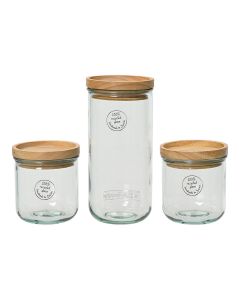 Set de 3 tarros de almacenamiento 100% de cristal reciclado 869702