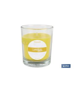 VELA AROMÁTICA DE CITRONELA EN VASO TRANSPARENTE 120 G COFAN