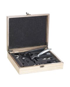 Box de madera sommelier 9 piezas