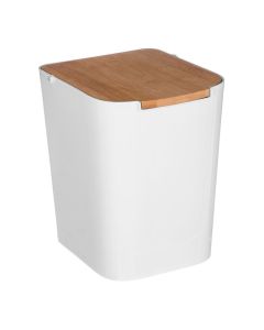 Papelera de baño bambu-blanco 5l colección 'baltik'