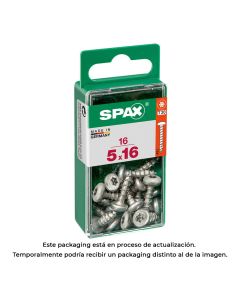 Caja 16 unid. tornillo madera spax cab. redonda wirox 5,0x16mm spax