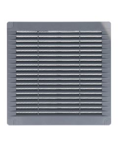 Rejilla ventilación cuadrada con tapones y mosquitera 100x100x7mm abs gris