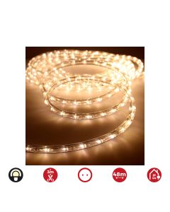 Tubo flexiled led 2 vias multifunción 48m. 36 leds/m ip44 blanco cálido