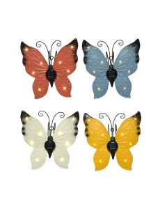 Luz solar metalica con forma de mariposa 17,8x6x4cm colores surtidos