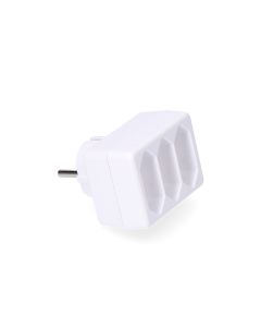 Adaptador triple 2p 16a 250v color blanco max. 3680w solera 5113