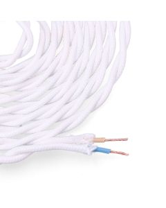 Cable textil trenzado 2x0,75mm blanco 5m