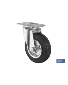 RUEDA GOMAMETAL PLACA Ø125X38MM COFAN