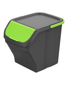 Cubo stack´n sort gris con tapa color verde 30 x 40 x 34 cm 25 l
