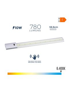 Regleta led con sensor 10 w 780 lm 6500 k luz fria 5,5 x 59,9 cm