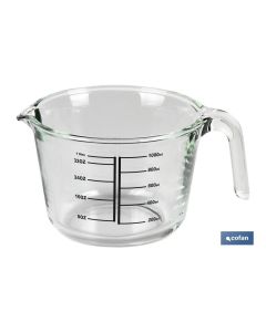 JARRA MEDIDORA DE VIDRIO BOROSILICATO 1 L MODELO BARITINA COFAN