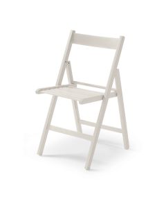 Silla plegable de madera blanco crudo 79x42,5x47,5cm