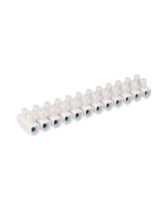 Regleta de conexion de 25 mm , 12 conectores, homologada, blanca (envasada)