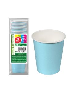 Pack 24 unid. vasos de cartón azules baby 200cc best products green