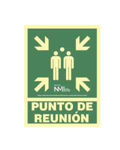 Cartel de evacuación "punto de reunion" clase b (pvc 0,7mm) 22.4x30cm normaluz