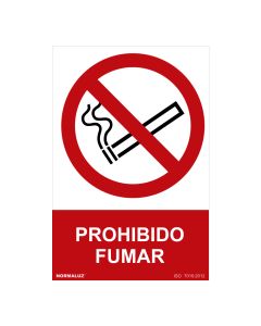 Cartel "prohibido fumar" (pvc 0,7mm) 30x40cm normaluz