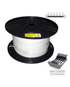 Carrete cable manguera plana blanca 3x1mm 300m (audio) (bobina grande ø400x200mm)