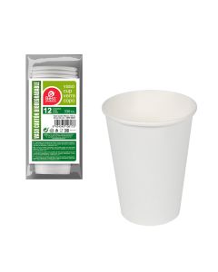 Pack con 12 unid. vasos de cartón blancos 330cc best products green