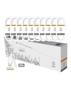 Pack ahorro 10 cables basik usb-c 2,4a blanco tech one tech