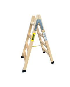 Escalera de madera 4 peldaños 114cm plabell