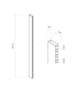 Poste gris 2200x80x30mm basics