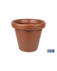 MACETA RAYADA COLOR TERRACOTA PE Ø 550 X 479 MM 66 L VENTA UNITARIA COFAN