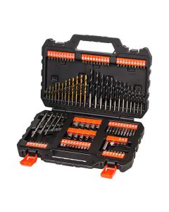 Juego de 109 piezas para atornillar y taladrar con brocas "titanio" a7200-xj black+decker