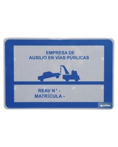 PLACA V-24 PARA GRÚA DE SERVICIO DE AUXILIOS EN CARRETERA COFAN